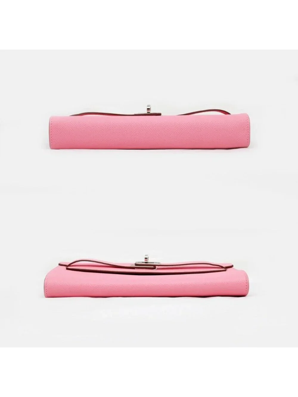 Hermes Kelly Wallet Long to Go Rose Confetti Silver Epsom Leather